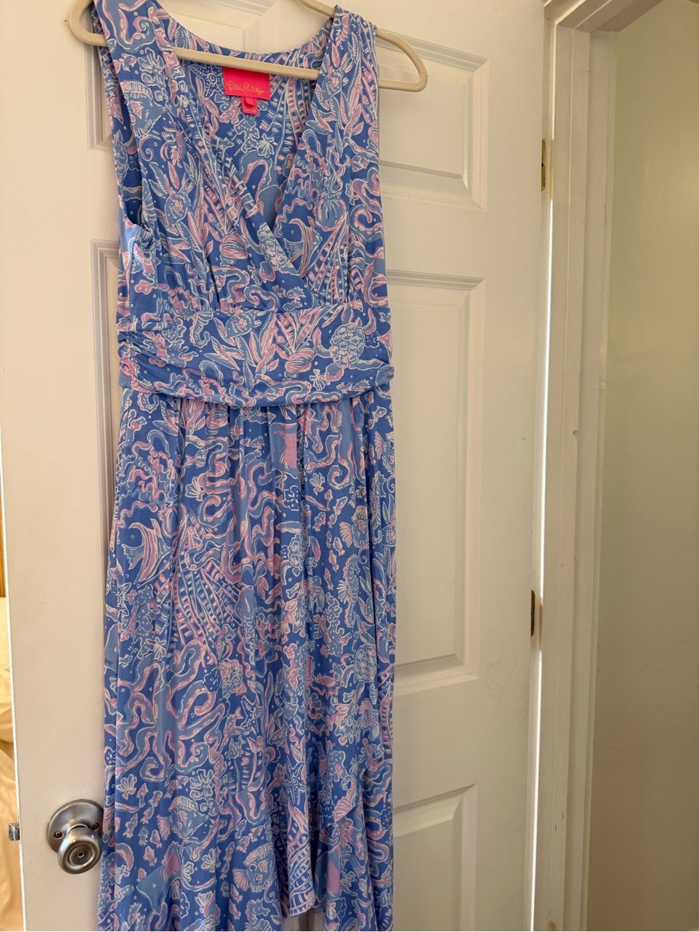 Lilly Pulitzer Blue and Pink Paisley Maxi Dress